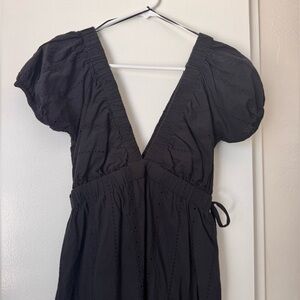 Black Eyelet Mini Dress